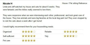 Housesitting and petsitting with two cats in Southern California